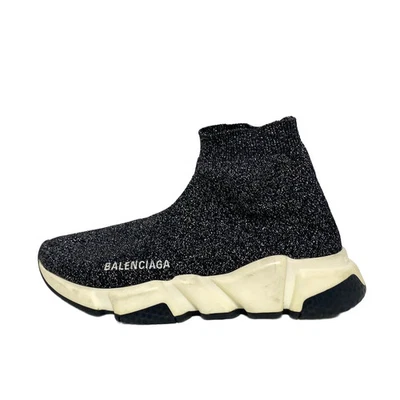 Auténticas zapatillas BALENCIAGA Speed Trainer - negras de fibra química para mujer Foto 1 de 4