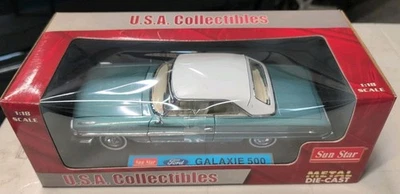 Ford Galaxie 500 1964 techo rígido Dynasty Green 1441 1/18 Sun Star Foto 1 de 4