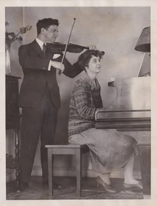 Foto de prensa de 1926 violinista croata Zlatko Balokovic, pianista Joyce Borden - Imagen 1 de 2