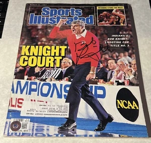 Bobby Knight Autographed Sports Illustrated Magazine Full 3/23/87 Beckett BAS - Picture 1 of 3