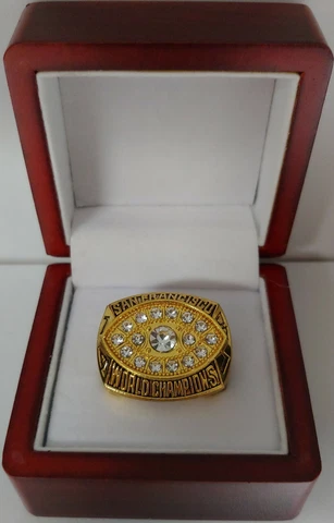 Joe Montana - 1981 San Francisco 49ers Super Bowl Ring With Wooden Display Box Cover