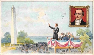 Daniel Webster Widmung BunkerHill Monument Webster Zigarre Werbe Postkarte - Bild 1 von 2