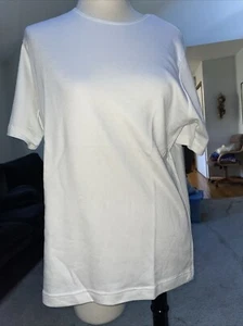 Croft & Barrow Soft White Short Sleeve Classic T Shirt Se Medium - Picture 1 of 5