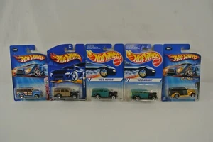 Hot Wheels '40s Woodie Crank Itz Pin Hedz Lot of 5 Diecast 1995 Mattel New NOC - Picture 1 of 6