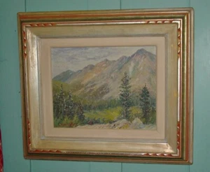 1940s Painting Rocky Mountain National Park w Haverstick Albuquerque NM Frame - Bild 1 von 14