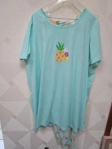 BLAIR-MINT GREEN/MULTI-SHORT SLEEVE-ROUND NECK-CAPRI PAJAMAS-SIZE-2X-NWT - Picture 1 of 4