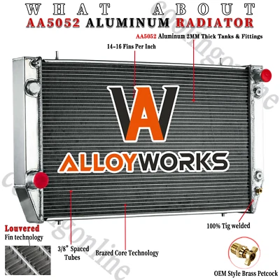 4 Rows Radiator For 1982-1991 Jaguar XJS 3.6L 6 CYL, 1992-1996 Jaguar XJS 4.0L - Image 1 of 4