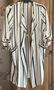 Wallis cream & black trouser suit Sz jacket 14 trousers 12 long sleeve BN - Picture 1 of 12