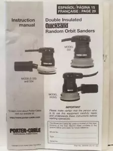 Manual de instrucciones lijadoras de órbita aleatoria de cable Porter 332, 333, 334 - Imagen 1 de 3