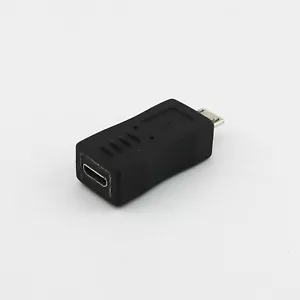 1x Micro USB 5Pin Male to Female Jack Extension Converter Adapter Black Straight - Picture 1 of 7