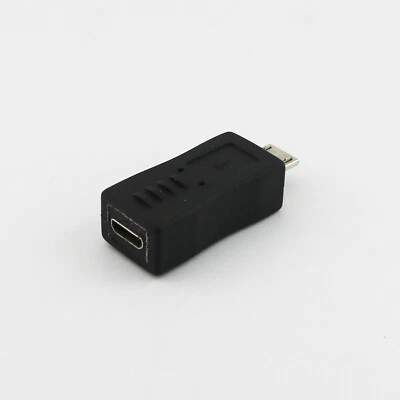 1x Micro USB 5Pin Male to Female Jack Extension Converter Adapter Black Straight - Image 1 of 4
