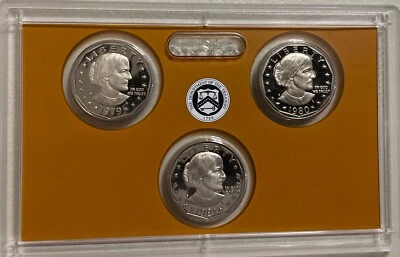 1979 1980 1981 S Susan B Anthony Gem Proof Dollar Run In US Mint Coin Set - Image 1 of 4
