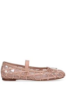 VALENTINO GARAVANI Toile Iconographe Blush Mesh Ballerina Flats New - Picture 1 of 3