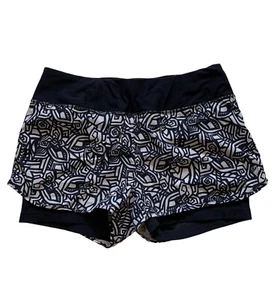 MPG Women's Size Medium Blue White 2 in 1 Athletic Shorts Drawstring Waist - Picture 1 of 7