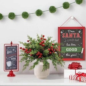 Christmas Stems Faux Pine Branches Holly Berry Stems Tree Branches for custody - Picture 1 of 12