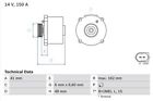 Bosch Alternator For Bmw 540 I M62448s2/M62b44/M62b44tu 4.4 (09/2001-03/2003)