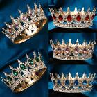 Handmade Crystal Rhinestone Crown Baroque Diamonds Tiara Party Queen King