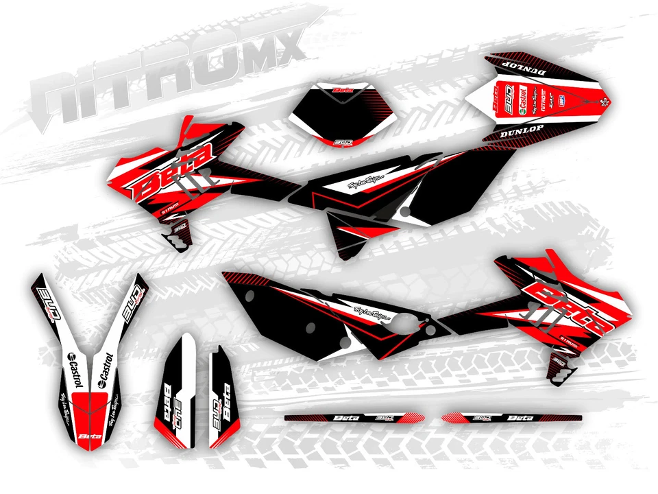 Grafik Set passend Beta RR 125 250 300 350 390 430 450 480 2010 2011 2012 Dekor - Imagem 1 de 1