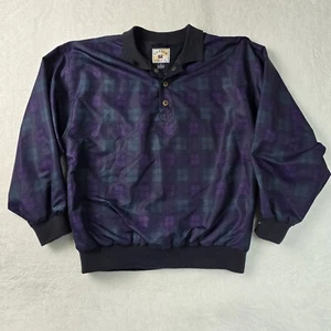 Cutter & Buck Plaid Collared Pullover Golf Sweater Jacket Men's Sz Medium Preppy - Picture 1 of 12