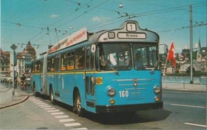 Postcard Swiss Articulated Trolleybus 160 Lucerne Switzerland Pike Cards TB12 - Picture 1 of 1