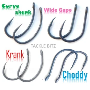 Carp Hooks Fishing Tackle Chod Wide Gape Krank Curve Shank Choddy for Hair Rigs - Picture 1 of 15