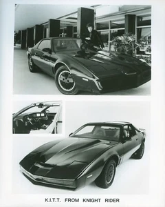 KITT von KNIGHT RIDER & David Hasselhoff Foto schwarzweiß 8"x10" Vintage Druck - Bild 1 von 1
