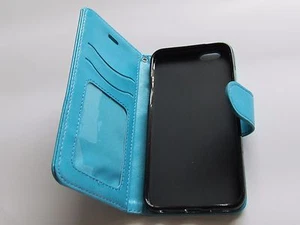 Credit Card Holder Wallet leather case for iPhone 6S 6 black, blue, white, red - Picture 1 of 9