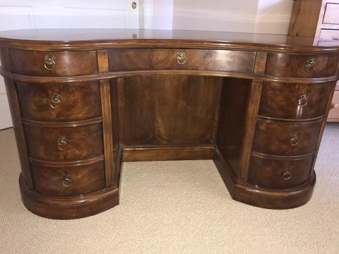 Drexel Heritage Executive Desk: Burled Walnut Beauty, Home Office in Plain Sight Cover