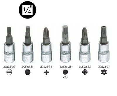 Stecknuss Steckschlüssel Einsatz 1/4 Zoll,Schlitz, Sechskant, PH, PZ, XZN, Torx®