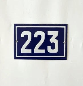 Vintage 1950's Enamel Porcelain Street House Sign 223 Plaque Number #223 - Picture 1 of 2