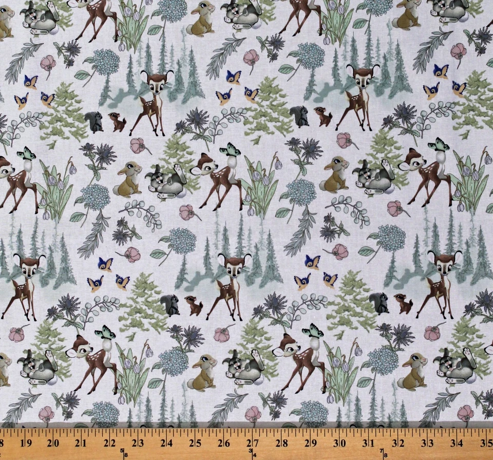 Cotton Bambi and Friends Thumper Disney Fairytale Fabric Print by Yard D461.41 - Image 1 of 1