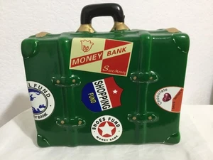 Maleta de viaje vintage alcancía cerámica, vintage con tapón de goma - Imagen 1 de 7