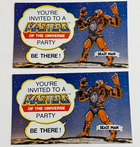 1983 Mattel Masters of the Universe Beast Man Party Invitations, Pair of 2 - Picture 1 of 4