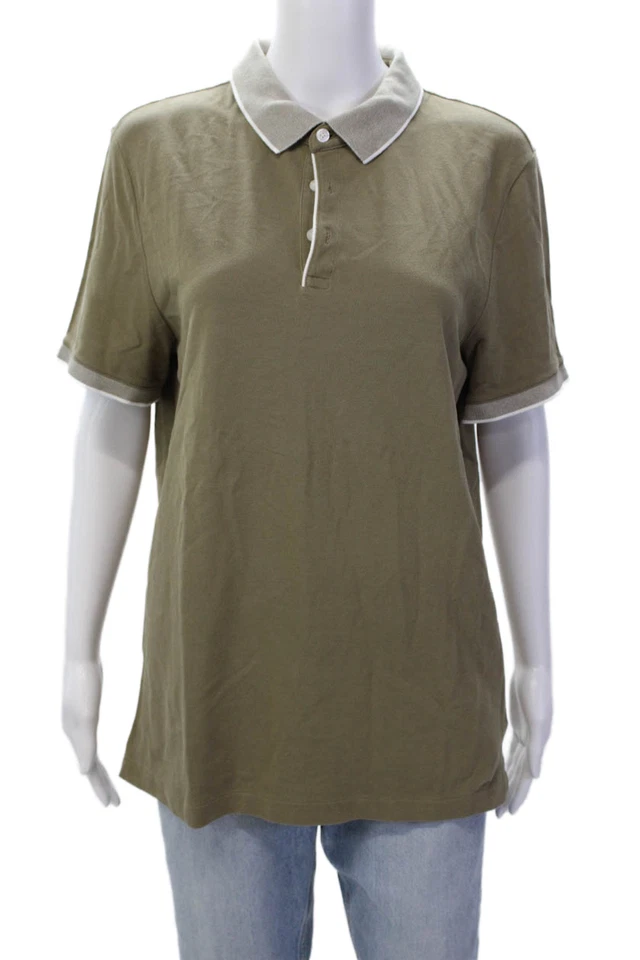 Camiseta polo básica de manga corta con cuello verde talla L de Michael Kors para hombre Foto 1 de 4