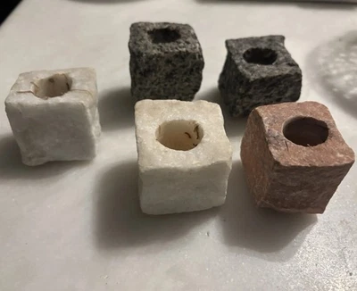 ￼ Stone Candleholders  - Image 1 of 4