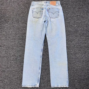 Vintage Button Fly Levi Strauss 501 Distressed Work wear Denim Jeans Mens 30x32 - Picture 1 of 7