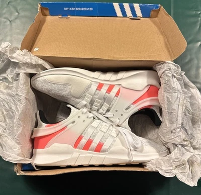 Adidas White / Neon EQT Support ADV Sneakers Trainers Men's Size UK 10.5  - Image 1 of 4