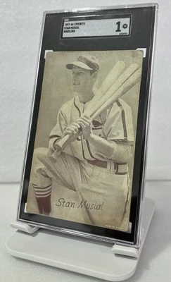 1947-66 Exhibits Stan Musial Kneeling SGC 1 PR Vintage Baseball Card HOF - Image 1 of 2