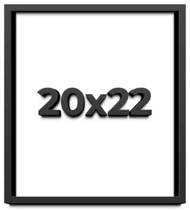 20x22 Shadow Box Rahmen Schwarz | 1 cm Tief Echtholz Modern Shadowbox Di - Bild 1 von 8