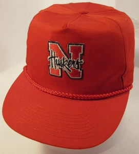 Nebraska Corn Huskers Hat Mens Red Musical Vtg Rope Style Plays Fight Song Cap - Picture 1 of 12