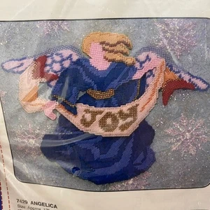 Vintage Temptations Angel Plastic Canvas Kit 7429 Angelica 1997 Linda Ruck NIP - Picture 1 of 5
