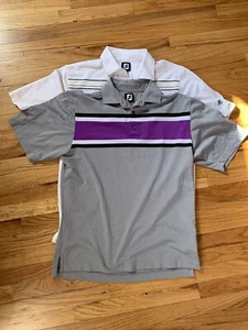 Footjoy Short Sleeve Golf Polos Size Medium Cotton Blend Bundle Of 2 Shirts - Picture 1 of 12