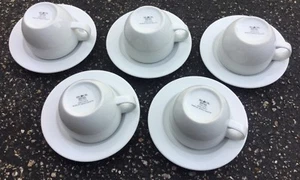 BLOCK SPAL PORTO WHITE CUP & SAUCER SET of 5 BY GERALD GULLOTA Made in Portugal - Picture 1 of 1