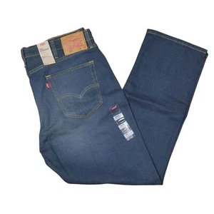 Levi's 514 Straight Fit Stretch Denim Jeans Men's Size 38x30 Blue Dark Wash NEW - Picture 1 of 11