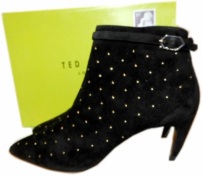 Ted Baker London Curvad замшевые ботильоны черный молнии с заклепками ботильоны обувь 39 - Изображение 1 из 4