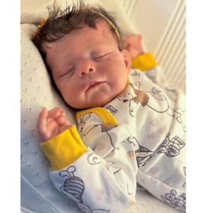 Finished Reborn Baby Doll Erica 20" Sleeping Newborn Doll Rooted Hair Handmade - Bild 1 von 4