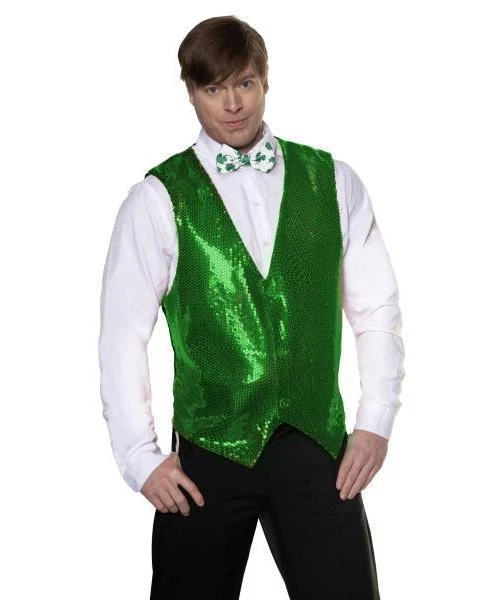 Sequin Vest Plus Size - Green | Novelty | Costume Pieces - Image 1 of 1