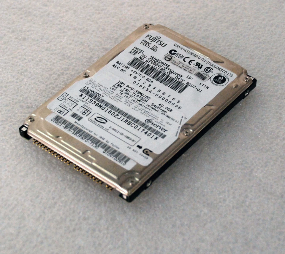 2,5 " 6,35cn 40 GB Hard Drive HDD Fujitsu MHV2040AS For Notebook -F75 - Image 1 of 1