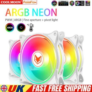 Water Cooling 12V 4 Pin PWM 5V 3Pin ARGB Aura Sync PC Case Fan (White) - Afbeelding 1 van 12