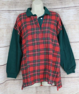 Camisa de franela manga larga a cuadros con botones de cuarto grande de cobre con llave de cobre vintage para mujer Foto 1 de 4